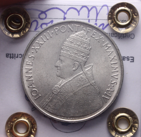 NL* Città del Vaticano GIOVANNI XXIII 500 Lire Argento 1962 FDC Perizia Filisina