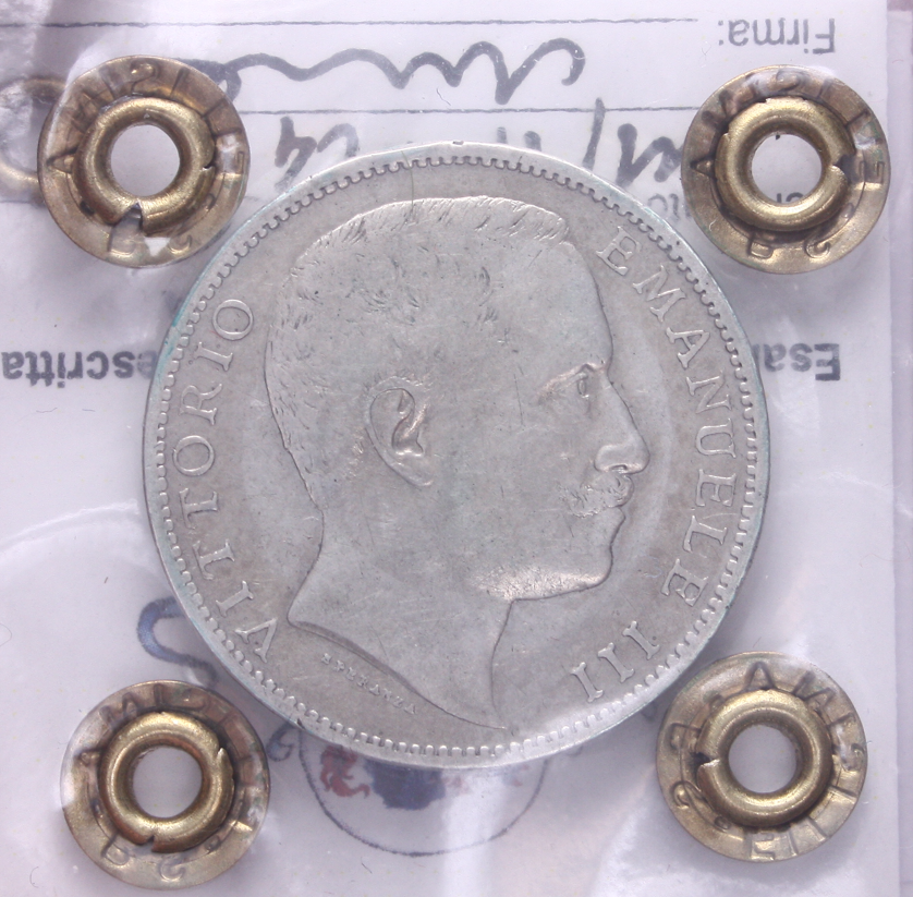 NL* VEIII 2 LIRE ARGENTO AQUILA SABAUDA 1905 BB/SPL Perizia Filisina Massimo