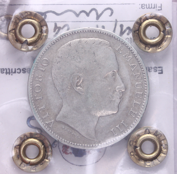 NL* VEIII 2 LIRE ARGENTO AQUILA SABAUDA 1905 BB/SPL Perizia Filisina Massimo