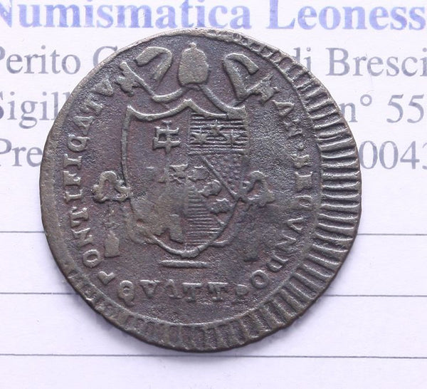 NL* STATO PONTIFICIO PAPA PIO VII QUATTRINO IN RAME 1802 ottimo