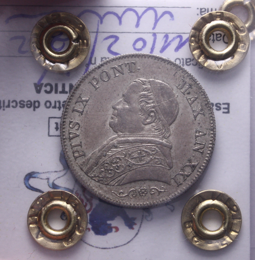 NL* STATO PONTIFICIO PIO IX 1 LIRA 1866 BUSTO PICCOLO QFDC/FDC Perizia Filisina