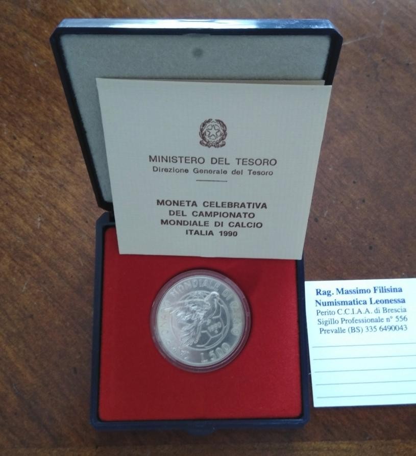 NL* ITALIA 500 Lire Argento 1990 MONDIALI CALCIO ITA 90 FDC SET Originale zecca