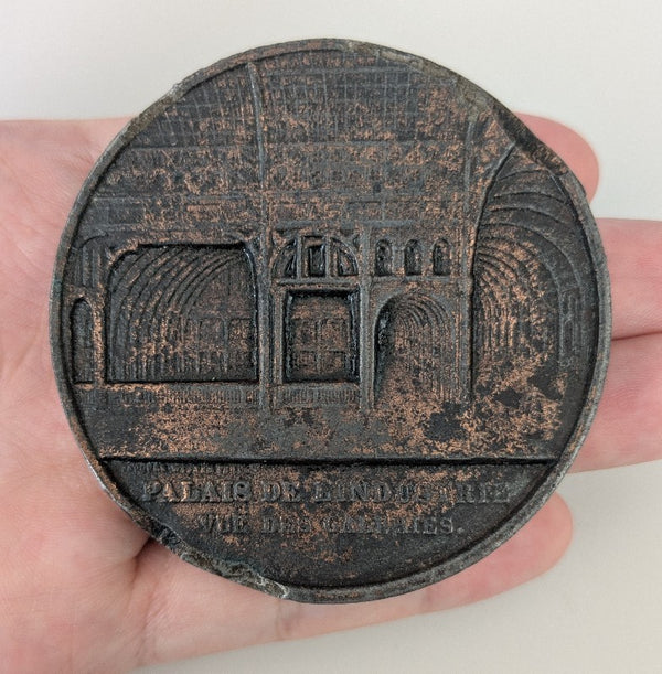 NL* FRANCIA FRANCE Medaglia Bronzo NAPOLEONE III PALAZZO DELLE INDUSTRIE