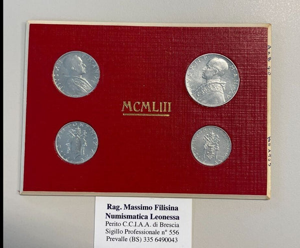 NL* ROME POPE PIUS XII 1953 Series 4 VALUES 10 5 2 1 LIRA FDC in mint set * 3