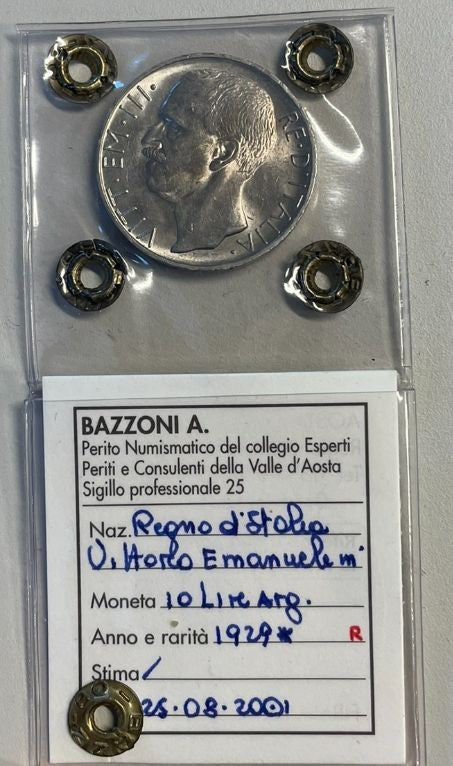 NL* VEIII ITALIA 10 LIRE BIGA 1929 * 1 ROSETTA MOLTO RARA R2 FDC Perizia Bazzoni
