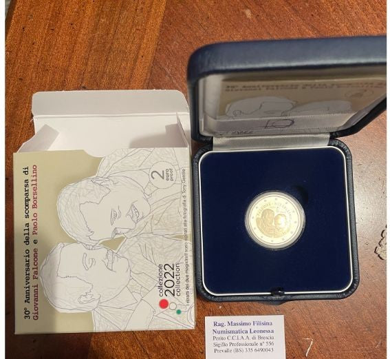 NL* ITALIA Repubblica 2 EURO 2022 FALCONE E BORSELLINO Proof set zecca