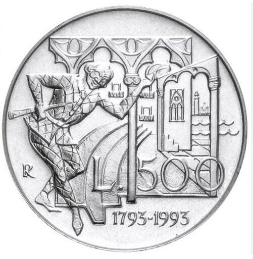 NL* ITALY 500 Lire Silver 1993 CARLO GOLDONI BU from Mint Set