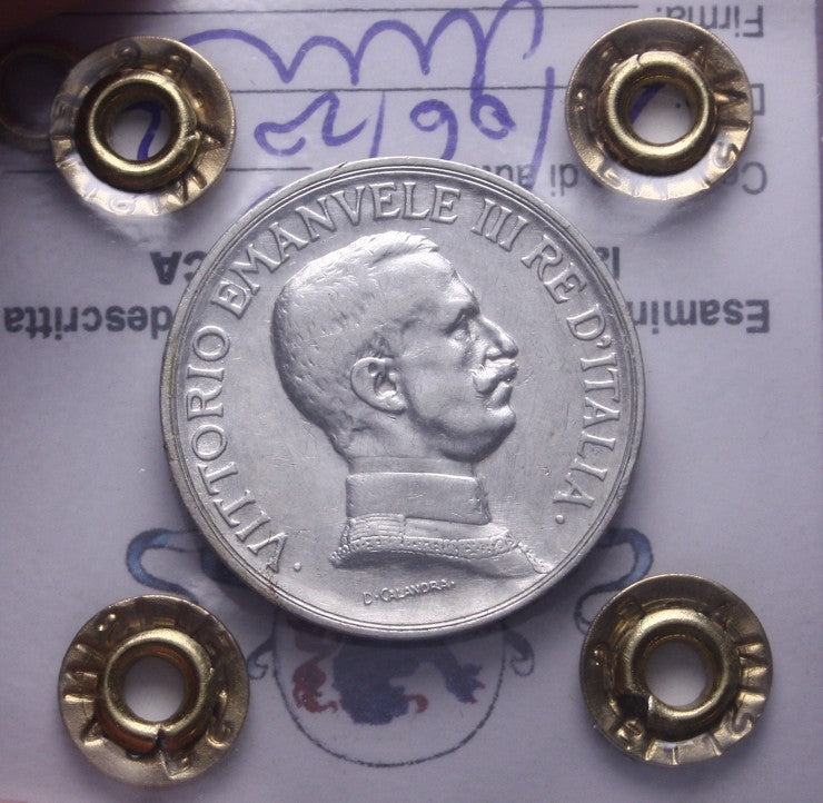 NL* VEIII 1 LIRA ARGENTO 1916 QUADRIOGA BRIOSA RARA BB/SPL Perizia Filisina