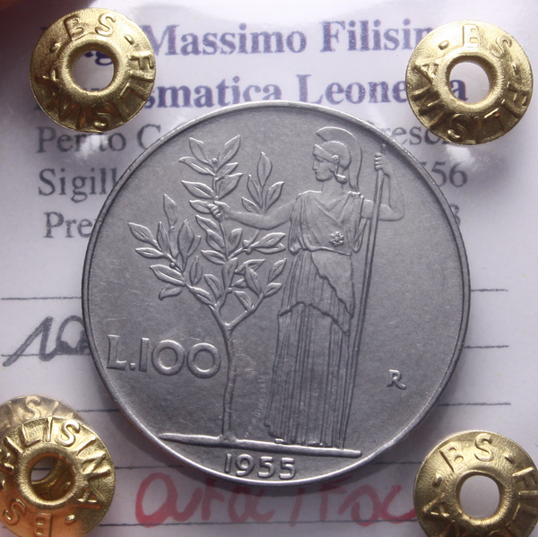 NL* Italia Repubblica 100 Lire MINERVA 1955 QFDC/FDC Perizia Filisina Massimo