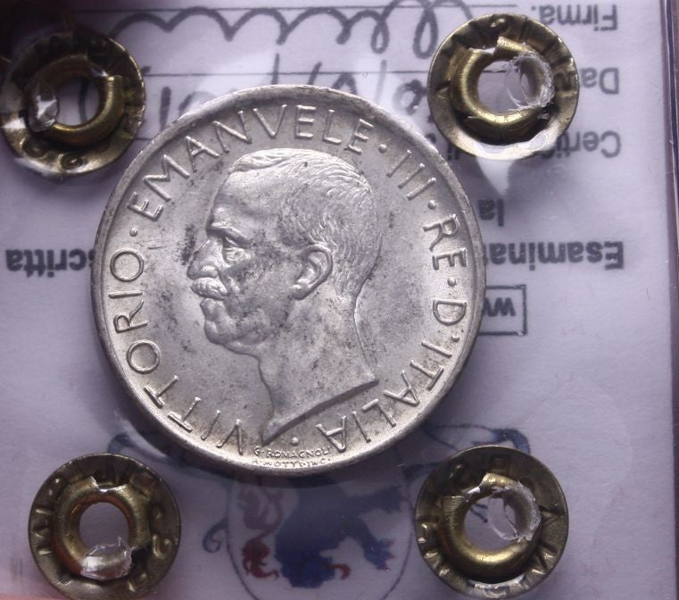 NL* VEIII Italia 5 LIRE ARGENTO AQUILOTTO 1927 **FDC Perizia Filisina Massimo