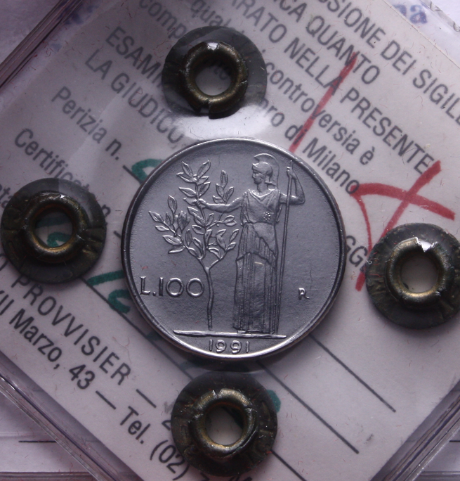 NL* ITALIA Repubblica 100 LIRE MINERVA 1991 99 chiuse FDC Perizia Provvisier