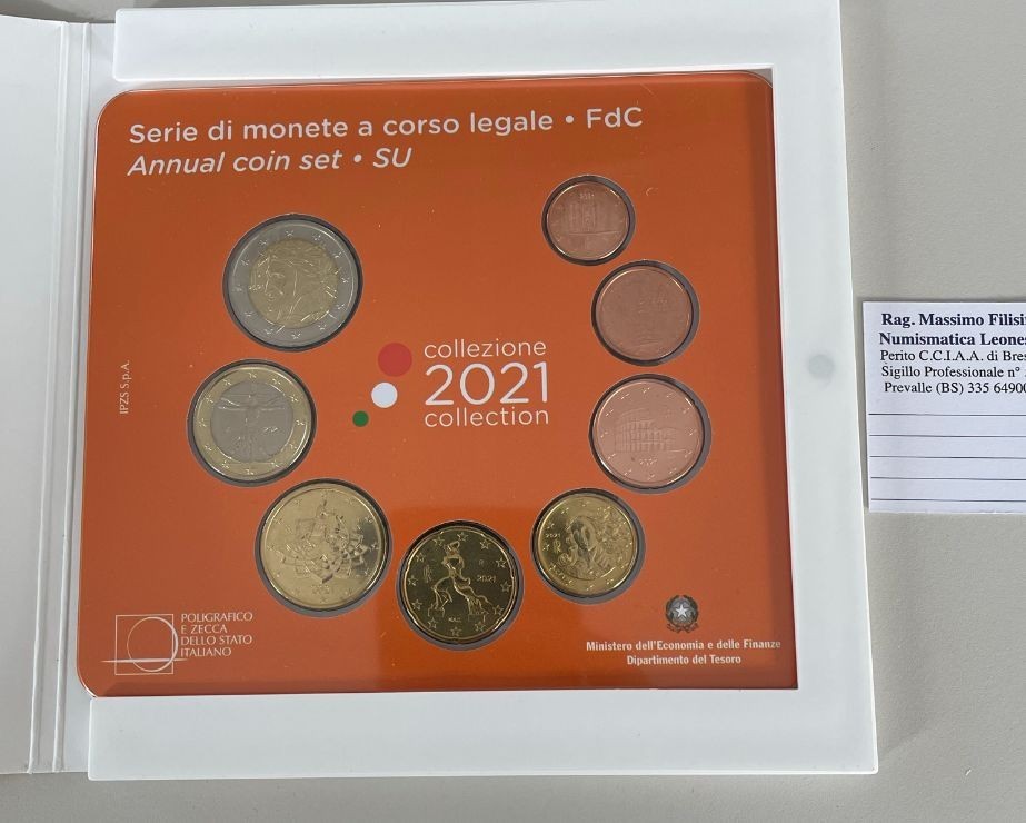 NL* ITALIA Repubblica Divisionale 2021 8 Valori IN EURO FDC Set zecca