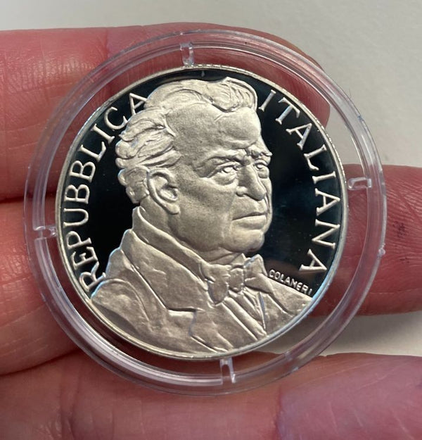 NL*ITALIA 1000 Lire Argento 1995 PIETRO MASCAGNI PROOF da Divisionale Zecca Oblò