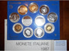 NL* ITALIA Divisionale 1987 9 VALORI senza monete in Argento - PROOF