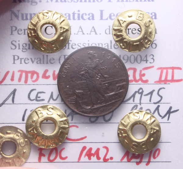NL* VEIII Italia 1 CENTESIMO 1915 PRORA FDC PARZ. ROSSO Perizia Filisina