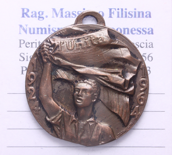 NL* ITALIA Medaglia Bronzo L'UNITA' 1924-1964 40° ANNIVERSARIO Clementi