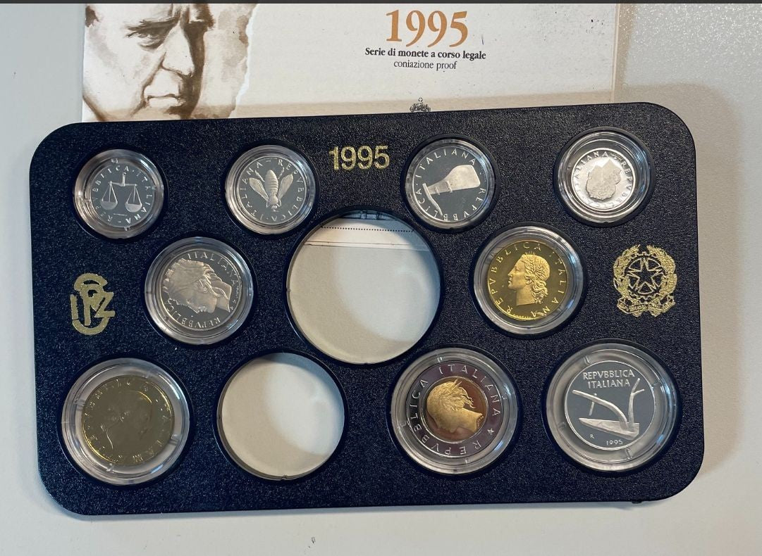 NL* ITALIA Divisionale 1995 9 VALORI senza monete in Argento - PROOF