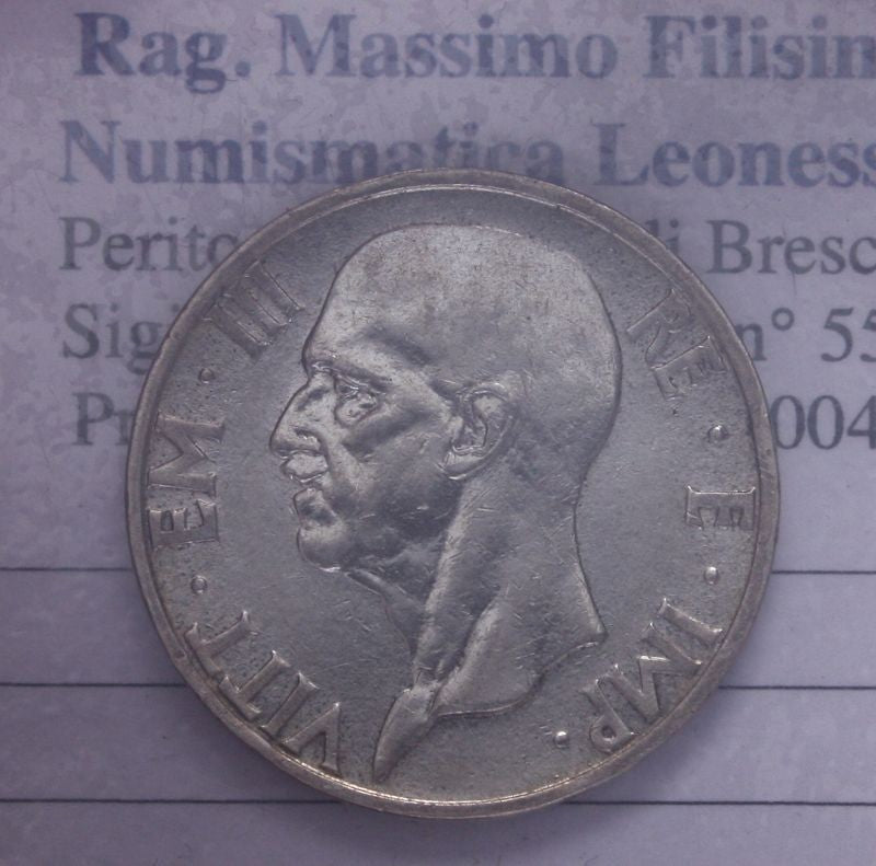NL* VEIII 5 LIRE ARGENTO FECONDITA' 1937 XV RARA Eccellente conservazione * 3