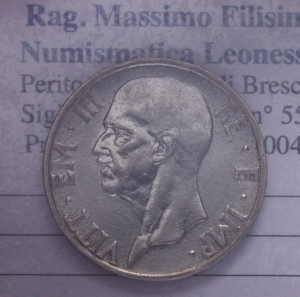 NL* VEIII 5 LIRE ARGENTO FECONDITA' 1937 XV RARA Eccellente conservazione * 3