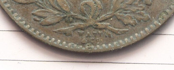 NL* ROMANIA KING CAROL I 10 BANI Copper 1867 WATT &amp; CO.