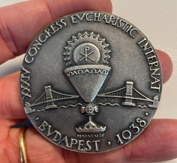 NL* UNGHERIA BUDAPEST MEDAGLIA 34° CONGRESSO EUCARISTICO 1938 Santo Stefano mm90