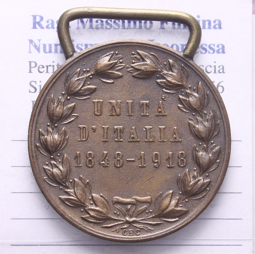 NL* VEIII Medaglia Bronzo UNITA' D'ITALIA 1848-1918 Nelli Rivalta
