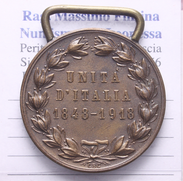 NL* VEIII Medaglia Bronzo UNITA' D'ITALIA 1848-1918 Nelli Rivalta
