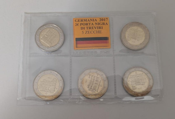 NL* GERMANIA Lotto 5 MONETE da 2 EURO 2017 PORTA NIGRA DI TREVIRI come da foto