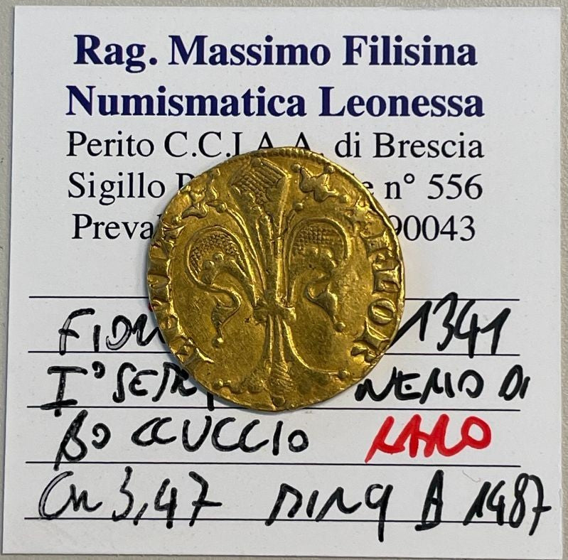 NL* FIRENZE FIORINO ORO 1341 I Semestre NERIO DI BOCCUCCIO RARO e ottimo