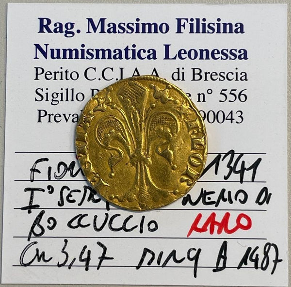 NL* FIRENZE FIORINO ORO 1341 I Semestre NERIO DI BOCCUCCIO RARO e ottimo
