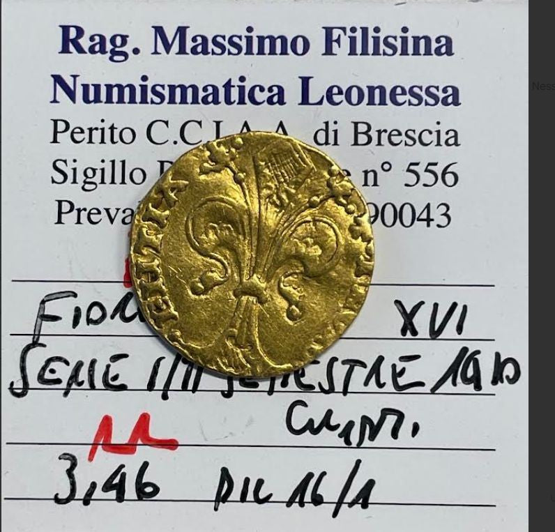 NL* FIRENZE FIORINO ORO 1410 I E II SEMESTRE MOLTO RARO eccellente conservazione