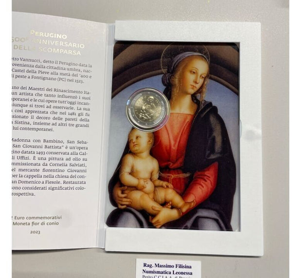 NL* SAN MARINO 2 Euro 2023 IL PERUGINO FDC set zecca