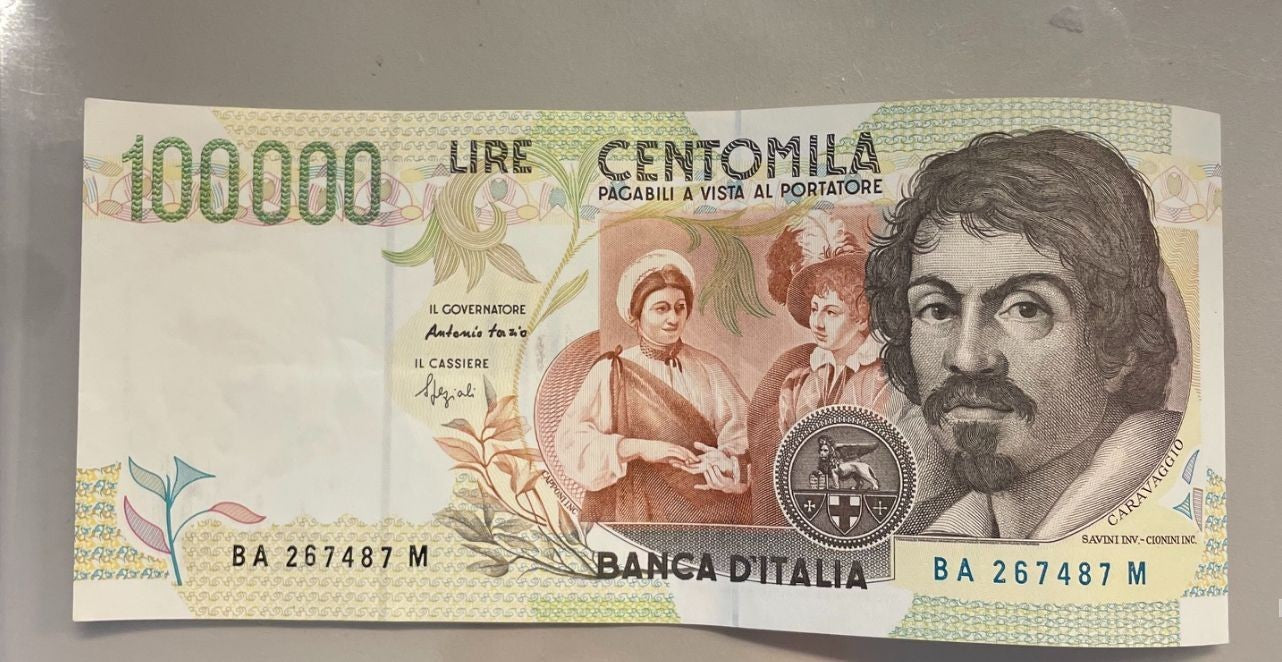 NL*BANCA ITALIA Banconota 100000 Lire CARAVAGGIO 6 MAGGIO 1994 Praticamente FDS