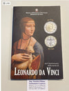 NL* ITALIA Repubblica Dittico 1 e 2 euro 2019 LEONARDO DA VINCI FDC Set Zecca