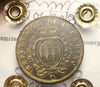 NL* SAN MARINO 5 copper cents 1869 MILAN QFDC/FDC Appraisal FILISINA Massimo