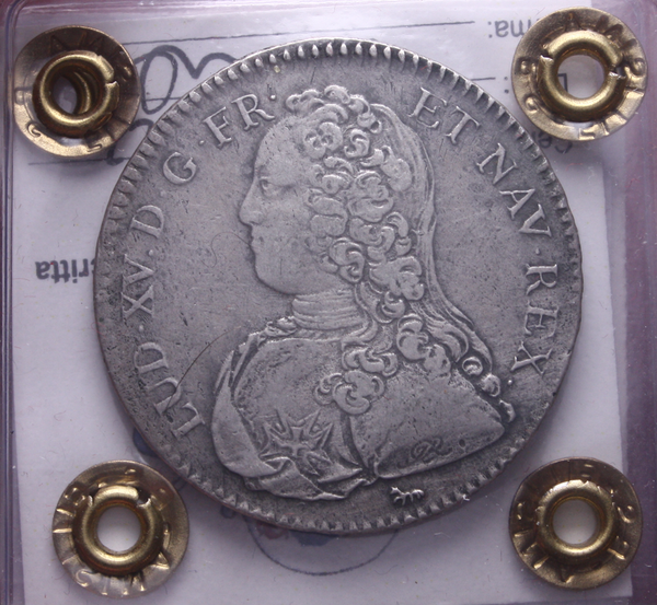 NL* FRANCIA LUIGI XV 1/2 SCUDO ARGENTO 1726 PARIGI BB/SPL Perizia Filisina