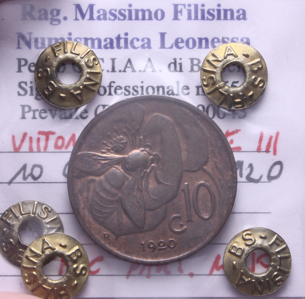 NL* VEIII ITALIA 10 CENTESIMI APE 1920 FDC PARZ. ROSSO Perizia Filisina Massimo