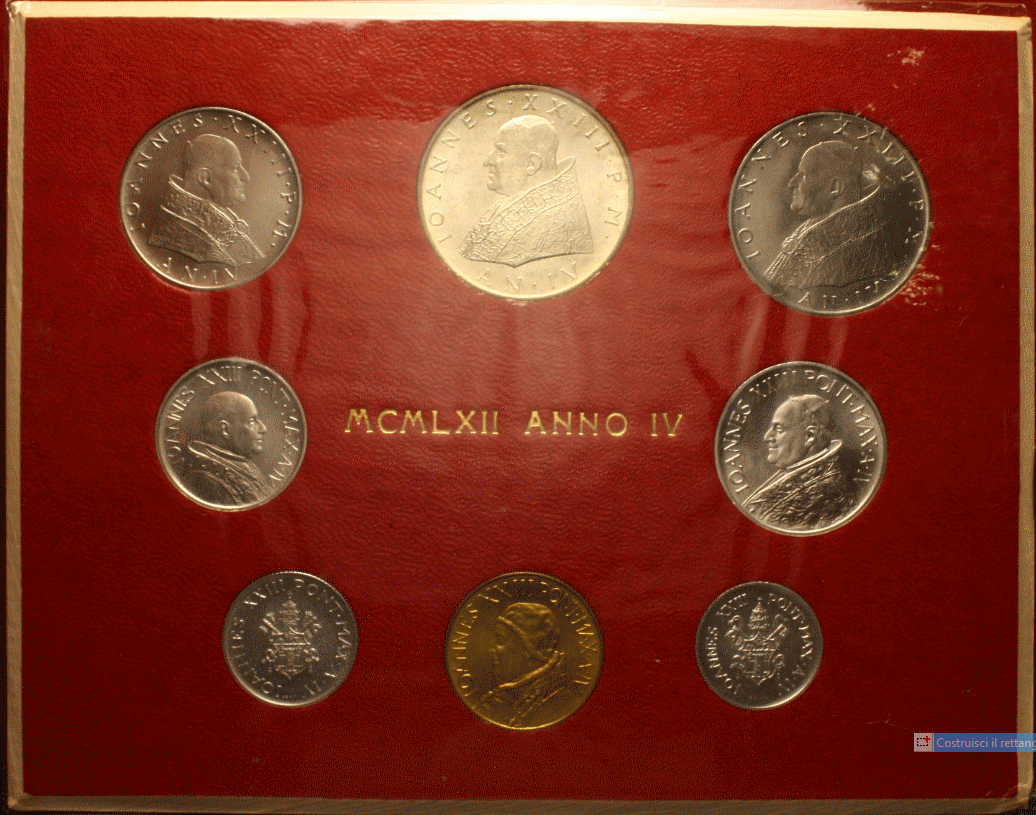 NL* Città Vaticano GIOVANNI XXIII Divisionale 1962 IV con 500 Lire Argento FDC