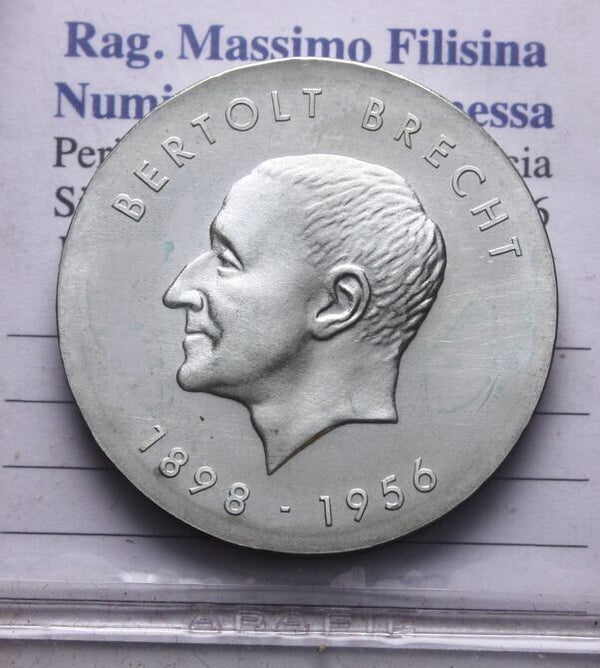 NL* DDR EAST GERMANY 10 MARK SILVER 1973 BERTOLT BRECHT FDC - Unc