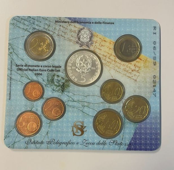 NL* ITALIA REPUBBLICA Divisionale 2006 8 Valori in EURO CON 5 Euro Argento FDC