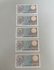 NL* ITALIA Lotto 5 banconote 500 LIRE MERCURIO FDS 14 FEBBRAIO 1974 Consecutive