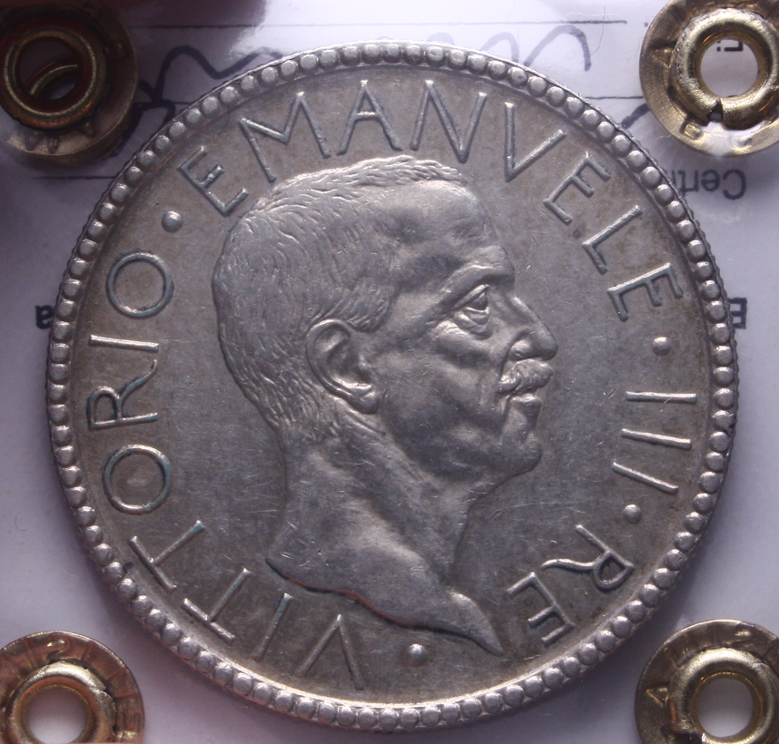 NL* VEIII 20 LIRE ARGENTO 1928 VI LITTORE RARO BB/SPL-QSPL Perizia Filisina * 2