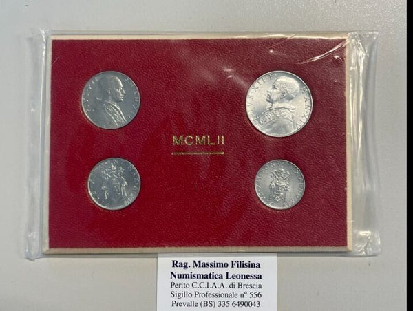 NL* ROME POPE PIUS XII 1952 series 4 VALUES 10 5 2 1 LIRA FDC in mint set