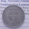 NL* ITALIA Savoia VEII 1 LIRA ARGENTO 1867 MILANO Stemma prezzo top