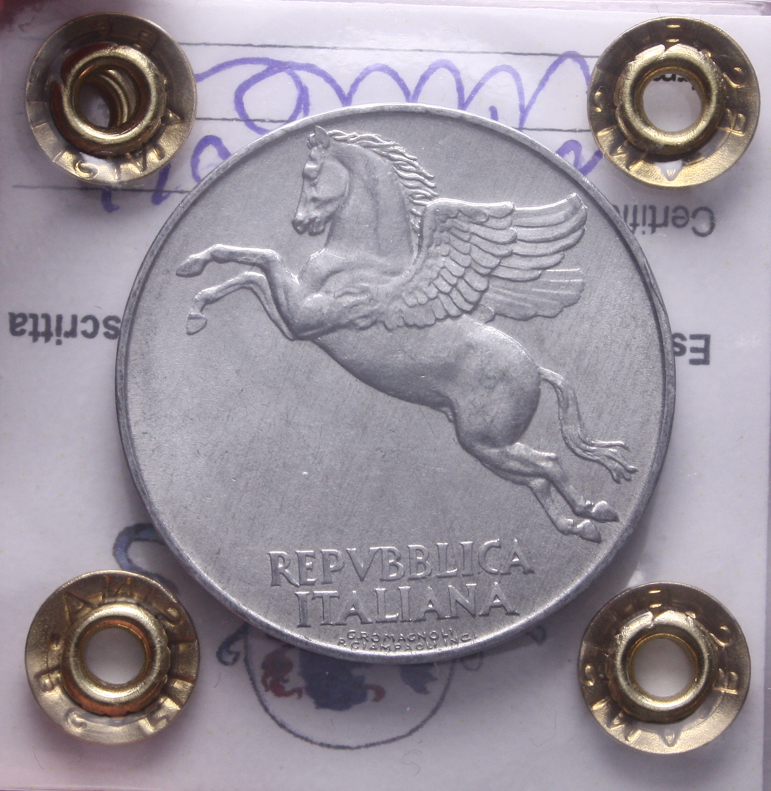 NL* Italia 10 LIRE PEGASO 1948 QFDC/FDC Perizia Filisina Massimo