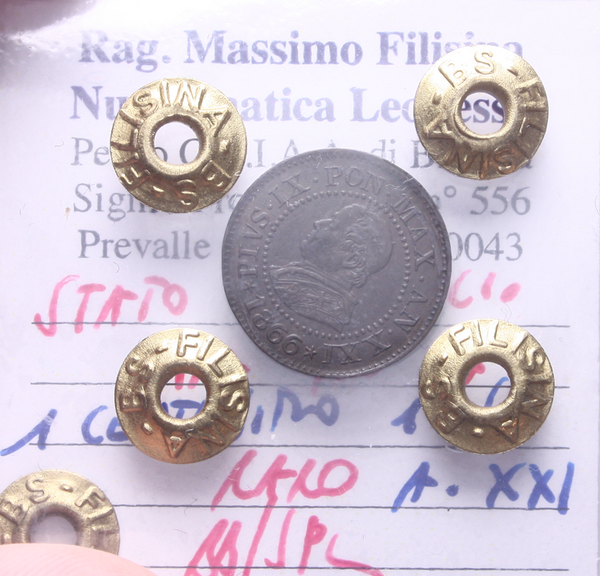 NL* STATO PONTIFICIO PAPA PIO IX 1 CENTESIMO 1866 XXI RARO BB/SPL Filisina