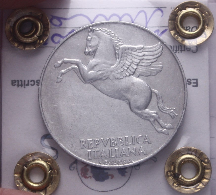 NL* Italia Repubblica 10 LIRE PEGASO 1949 QFDC Perizia Filisina Massimo