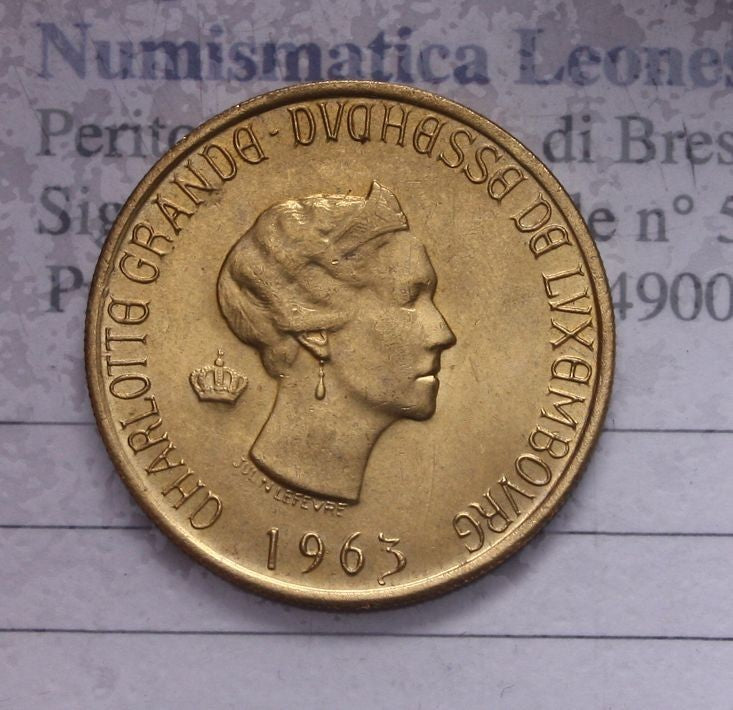NL* LUSSEMBURGO GRAN DUCHESSA CARLOTTA Marengo 20 FRANCHI ORO GOLD 1963