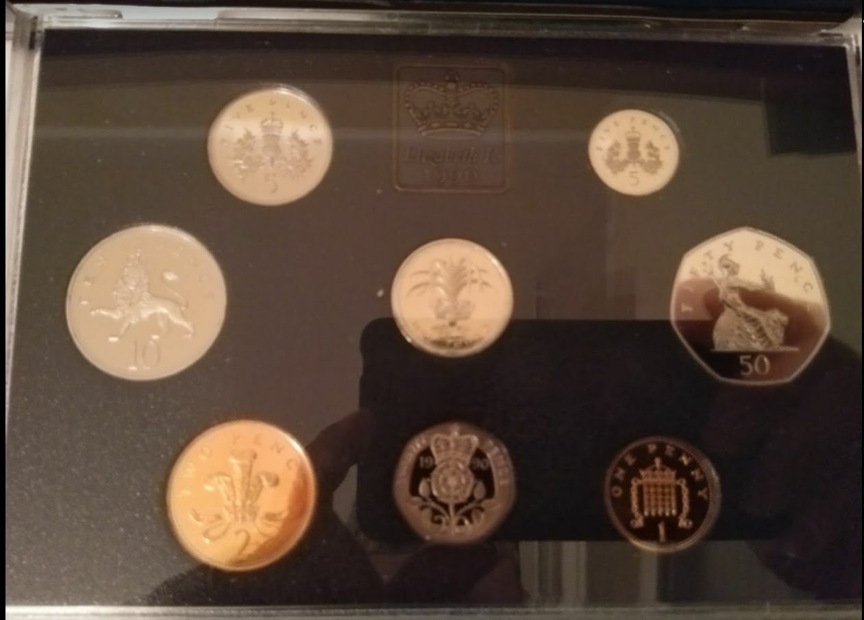 NL * U. K. ELIZABETH II Proof Coin Collection 1990 8 VALUES PROOF mint set