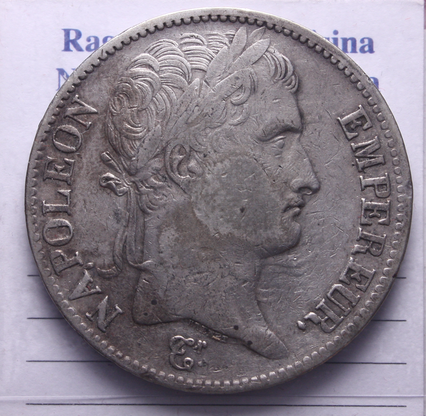 NL* FRANCIA NAPOLEONE I Imperatore 5 Francs Argento 1811 K come da foto